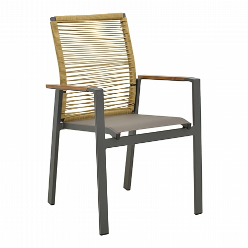 Πολυθρόνα Aegean pakoworld στοιβαζόμενη teak-pe σχοινί σε φυσική - αλουμίνιο κ textline σε ανθρακί απόχρωση 56.5x58x91εκ Πολυθρόνα Aegean pakoworld στοιβαζόμενη teak-pe σχοινί σε φυσική - αλουμίνιο κ textline σε ανθρακί απόχρωση 56.5x58x91εκ