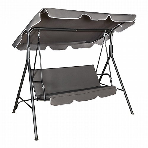 Κούνια κήπου Globo pakoworld μέταλλο μαύρο-ύφασμα σε ανθρακί απόχρωση 170x110x153εκ Κούνια κήπου Globo pakoworld μέταλλο μαύρο-ύφασμα σε ανθρακί απόχρωση 170x110x153εκ