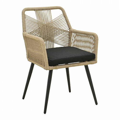 Πολυθρόνα Andros pakoworld αλουμίνιο σε μαύρη- pe σχοινί μπεζ 57x61x84,5εκ Πολυθρόνα Andros pakoworld αλουμίνιο σε μαύρη- pe σχοινί μπεζ 57x61x84,5εκ