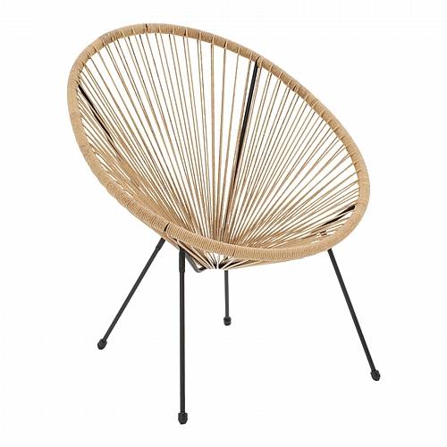 Πολυθρόνα Acapulco pakoworld μεταλλο σε μαύρη-pe rattan σε φυσική απόχρωση 68.5x74.5x84εκ Πολυθρόνα Acapulco pakoworld μεταλλο σε μαύρη-pe rattan σε φυσική απόχρωση 68.5x74.5x84εκ