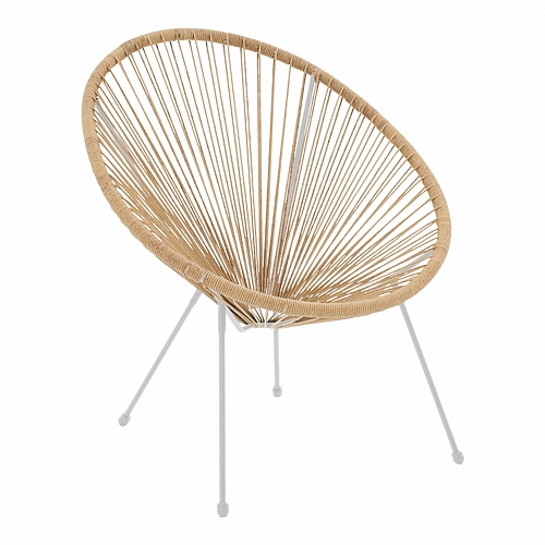 Πολυθρόνα Acapulco pakoworld μεταλλο σε λευκή-pe rattan σε φυσική απόχρωση 68.5x74.5x84εκ Πολυθρόνα Acapulco pakoworld μεταλλο σε λευκή-pe rattan σε φυσική απόχρωση 68.5x74.5x84εκ
