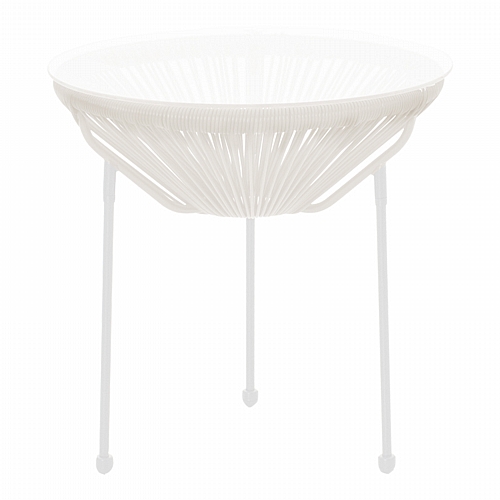 Τραπέζι Acapulco pakoworld μεταλλο-pe rattan σε λευκή απόχρωση Φ50x52εκ