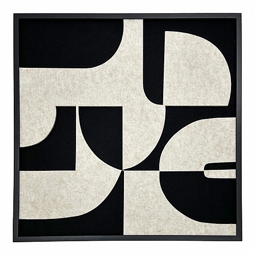 Πίνακας με πλαίσιο Jeire pakoworld μαύρο-λευκό 62x2.5x62εκ