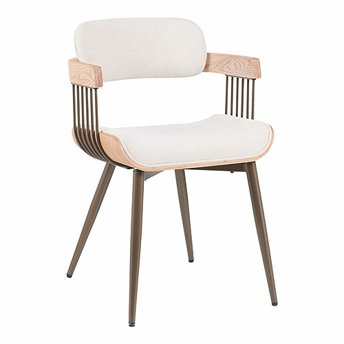 Πολυθρόνα Cameo pakoworld μέταλλο μπρονζέ-white-wash ξύλο-μπέζ ύφασμα 53x49.5x75.5εκ Πολυθρόνα Cameo pakoworld μέταλλο μπρονζέ-white-wash ξύλο-μπέζ ύφασμα 53x49.5x75.5εκ