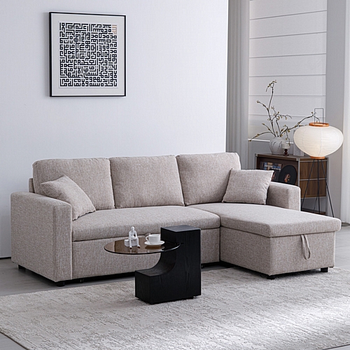 Γωνιακός αναστρέψιμος καναπές κρεβάτι Kamore pakoworld με αποθηκευτικό χώρο μπεζ ύφασμα 223x146x85εκ Γωνιακός αναστρέψιμος καναπές κρεβάτι Kamore pakoworld με αποθηκευτικό χώρο μπεζ ύφασμα 223x146x85εκ