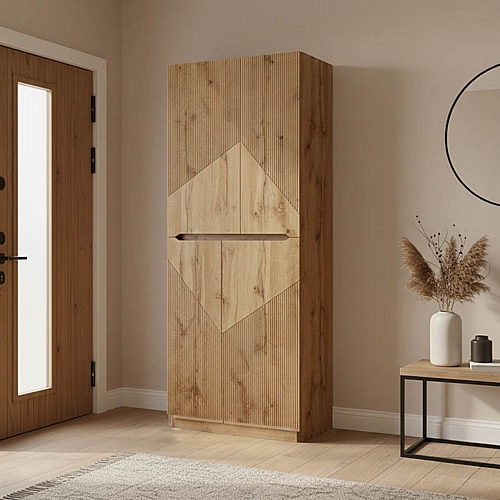 Παπουτσοθήκη-ντουλάπι Kebell pakoworld σε oak απόχρωση 71x41.5x180.4εκ Παπουτσοθήκη-ντουλάπι Kebell pakoworld σε oak απόχρωση 71x41.5x180.4εκ