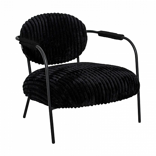 ΠΟΛΥΘΡΟΝΑ Fylliana FL812 ΜΑΥΡΟ ΥΦΑΣΜΑ ΜΕ ΜΕΤΑΛΛΙΚΑ ΠΟΔΙΑ 76x76x77εκ