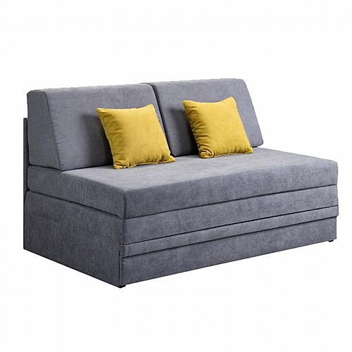 ΔΙΘΕΣΙΟΣ ΚΑΝΑΠΕΣ-ΚΡΕΒΑΤΙ Fantastico XXL ΓΚΡΙ ΜΕ ΚΙΤΡΙΝΑ ΜΑΞΙΛΑΡΙΑ 140x97x85εκ