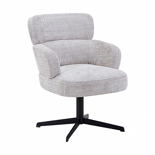 ΠΕΡΙΣΤΡΕΦΟΜΕΝΗ ΠΟΛΥΘΡΟΝΑ Fylliana FL096 ΜΠΕΖ ΥΦΑΣΜΑ ΜΕ ΜΑΥΡΗ ΜΕΤΑΛΛΙΚΗ ΒΑΣΗ 70x74x89εκ