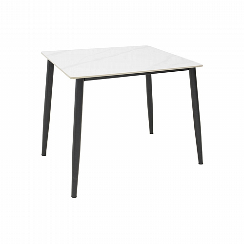 Τραπέζι Gustas pakoworld λευκό μαρμάρου sintered stone-μαύρο μέταλλο 80x80x76εκ Τραπέζι Gustas pakoworld λευκό μαρμάρου sintered stone-μαύρο μέταλλο 80x80x76εκ