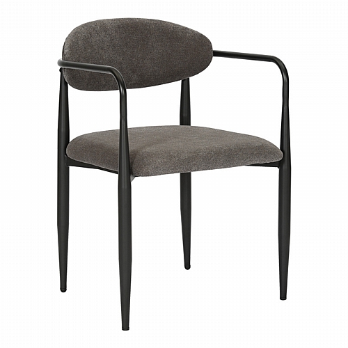 Πολυθρόνα Kalone pakoworld ύφασμα σε ανθρακί απόχρωση 56x55x78εκ