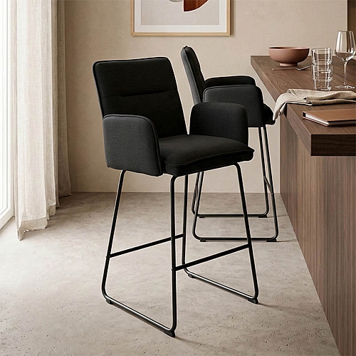 Σκαμπό μπαρ Essential pakoworld ύφασμα μαύρο-πόδι μαύρο μεταλλικό 57x64.5x107εκ Σκαμπό μπαρ Essential pakoworld ύφασμα μαύρο-πόδι μαύρο μεταλλικό 57x64.5x107εκ