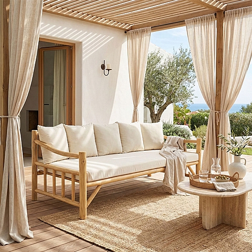 Καναπές Roziana pakoworld φυσικό teak ξύλο 210x100x80εκ Καναπές Roziana pakoworld φυσικό teak ξύλο 210x100x80εκ