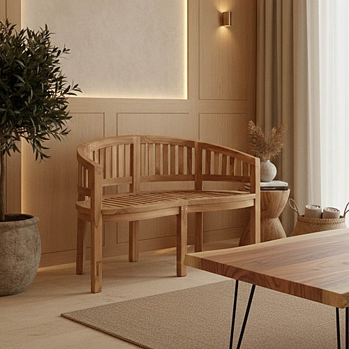 Καναπές διθέσιος Coren pakoworld φυσικό teak ξύλο 130x61x87εκ Καναπές διθέσιος Coren pakoworld φυσικό teak ξύλο 130x61x87εκ