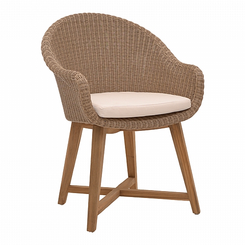 Πολυθρόνα Solso pakoworld σκελετός αλουμινίου με teak πόδι σε φυσική απόχρωση και pe rattan 62x58x78εκ Πολυθρόνα Solso pakoworld σκελετός αλουμινίου με teak πόδι σε φυσική απόχρωση και pe rattan 62x58x78εκ