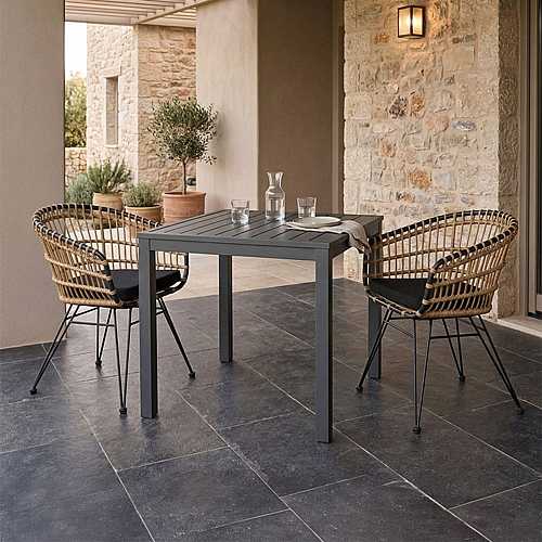 Τραπεζαρία Kliton-Naoki A σετ 3τεμ pakoworld ανθρακί αλουμίνιο και μέταλλο σε μαύρη απόχρωση 80x80x74εκ Τραπεζαρία Kliton-Naoki A σετ 3τεμ pakoworld ανθρακί αλουμίνιο και μέταλλο σε μαύρη απόχρωση 80x80x74εκ