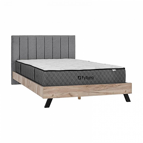 ΔΙΠΛΟ ΚΡΕΒΑΤΙ Fylliana Oslo ΑΝΘΡΑΚΙ ΧΡΩΜΑ 173x214x118εκ (160x200)