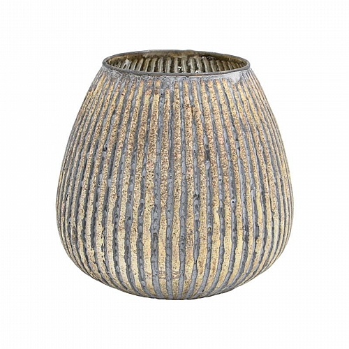 ΓΥΑΛΙΝΟ ΒΑΖΟ Fylliana FL1213 ΜΕΤΑΛΛΙΚΟ ΦΙΝΙΡΙΣΜΑ 18x18εκ