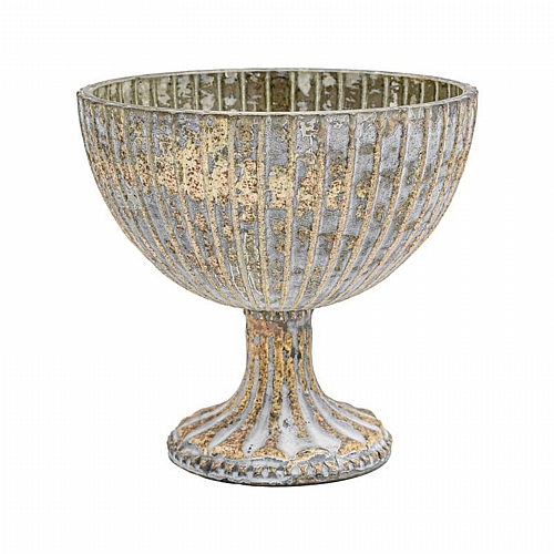 ΓΥΑΛΙΝΗ ΚΟΥΠ ΜΕ ΒΑΣΗ Fylliana FL1946 ΜΕΤΑΛΛΙΚΟ ΦΙΝΙΡΙΣΜΑ 18x16εκ