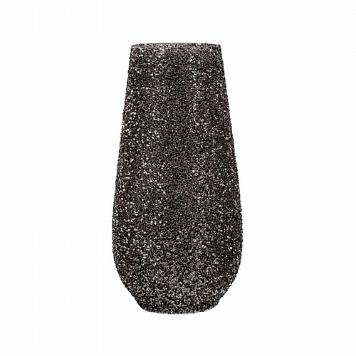 ΓΥΑΛΙΝΟ ΕΠΙΤΡΑΠΕΖΙΟ ΒΑΖΟ Fylliana Mosaic ΓΚΡΙ ΧΡΩΜΑ 18x36εκ