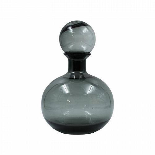 ΓΥΑΛΙΝΗ ΔΙΑΚΟΣΜΗΤΙΚΗ ΚΑΡΑΦΑ Fylliana FL1828 ΗΜΙΔΙΑΦΑΝΟ ΓΚΡΙ ΧΡΩΜΑ 17x27εκ