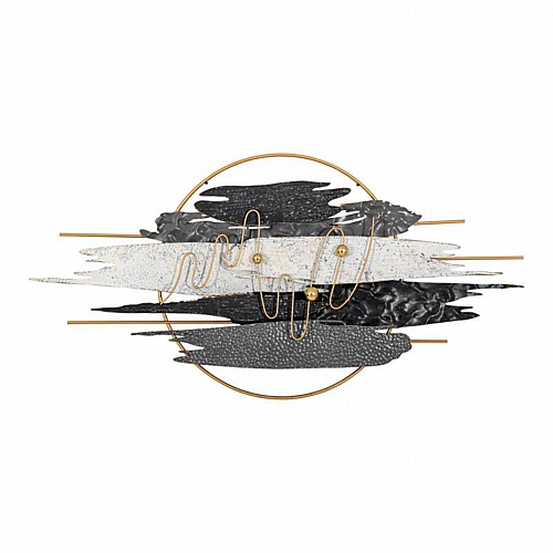 ΜΕΤΑΛΛΙΚΟ ΔΙΑΚΟΣΜΗΤΙΚΟ ΤΟΙΧΟΥ Fylliana FL0785 ΓΚΡΙ-ΛΕΥΚΟ-ΧΡΥΣΟ ΧΡΩΜΑ 118x7x60εκ