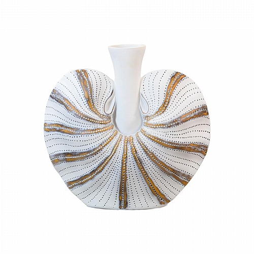 ΔΙΑΚΟΣΜΗΤΙΚΟ ΒΑΖΟ Fylliana FL1374 POLYRESIN ΛΕΥΚΟ-ΧΡΥΣΟ 30x10x30εκ ΔΙΑΚΟΣΜΗΤΙΚΟ ΒΑΖΟ Fylliana FL1374 POLYRESIN ΛΕΥΚΟ-ΧΡΥΣΟ 30x10x30εκ