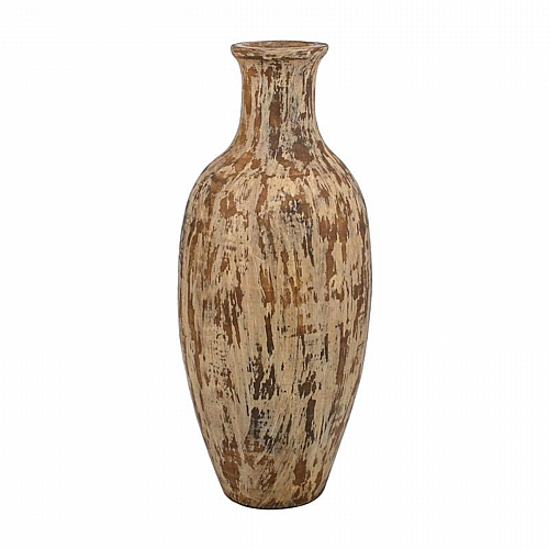 ΚΕΡΑΜΙΚΟ ΒΑΖΟ FYLLIANA FL3231 ΧΡΩΜΑ ΜΠΕΖ - ΧΡΥΣΟ 28x67εκ