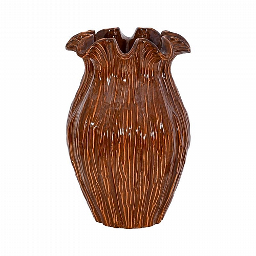 ΚΕΡΑΜΙΚΟ ΒΑΖΟ Fylliana FL30006 ΚΑΦΕ ΧΡΩΜΑ 18x28εκ