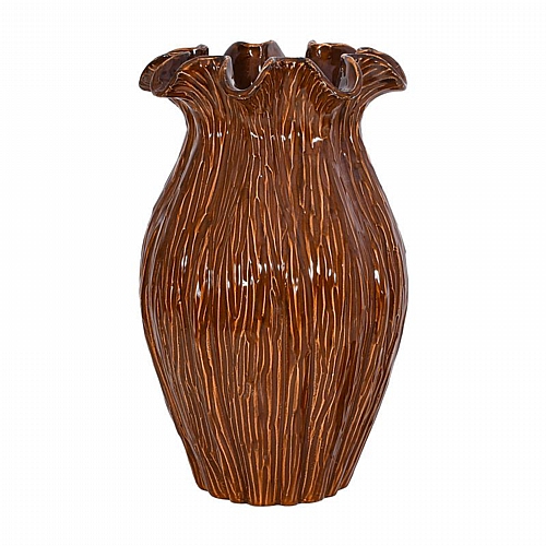 ΚΕΡΑΜΙΚΟ ΒΑΖΟ Fylliana FL30007 ΚΑΦΕ ΧΡΩΜΑ 22x36εκ