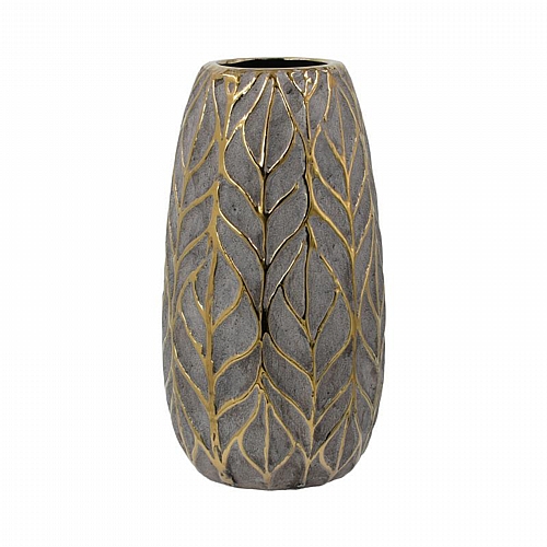 ΚΕΡΑΜΙΚΟ ΒΑΖΟ Fylliana FL126042 ΧΡΥΣΟ-ΚΑΦΕ 14x25εκ