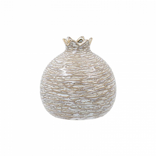 ΚΕΡΑΜΙΚΟ ΔΙΑΚΟΣΜΗΤΙΚΟ ΡΟΔΙ Fylliana Pomegranate ΜΠΕΖ-ΛΕΥΚΟ ΧΡΩΜΑ 12x13x13εκ