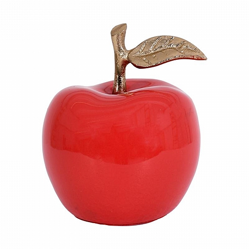 ΕΠΙΤΡΑΠΕΖΙΟ ΔΙΑΚΟΣΜΗΤΙΚΟ ΚΕΡΑΜΙΚΟ ΜΗΛΟ Fylliana FL25069 ΚΟΚΚΙΝΟ-ΧΡΥΣΟ ΧΡΩΜΑ 12x9εκ