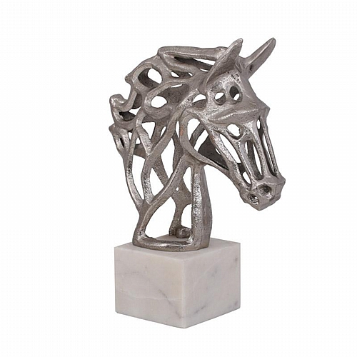 ΕΠΙΤΡΑΠΕΖΙΑ ΔΙΑΚΟΣΜΗΤΙΚΗ ΦΙΓΟΥΡΑ Fylliana Horse ΝΙΚΕΛ ΧΡΩΜΑ 24x10x30εκ