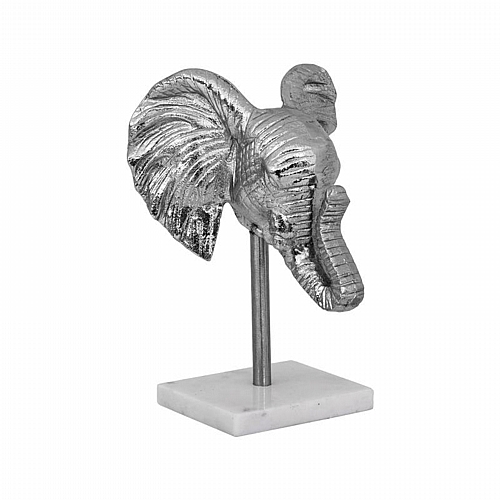 ΕΠΙΤΡΑΠΕΖΙΑ ΔΙΑΚΟΣΜΗΤΙΚΗ ΦΙΓΟΥΡΑ Fylliana Elephant Head ΝΙΚΕΛ ΧΡΩΜΑ 17x14x24εκ