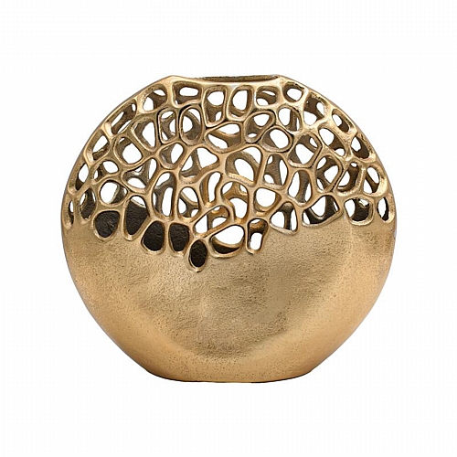 ΜΕΤΑΛΛΙΚΟ ΒΑΖΟ Fylliana FL8858 ΧΡΥΣΟ ΧΡΩΜΑ 30x8x27εκ