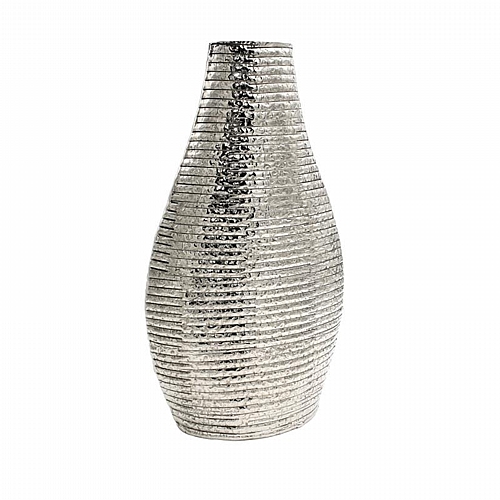 ΜΕΤΑΛΛΙΚΟ ΔΙΑΚΟΣΜΗΤΙΚΟ ΒΑΖΟ Fylliana FL7841 ΑΣΗΜΙ ΧΡΩΜΑ 23x11x41εκ