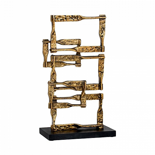 ΜΕΤΑΛΛΙΚΟ ΔΙΑΚΟΣΜΗΤΙΚΟ ΓΕΩΜΕΤΡΙΚΑ ΣΧΕΔΙΑ ΣΕ ΜΑΥΡΗ ΒΑΣΗ Fylliana FL77067 ΧΡΥΣΟ ΑΝΤΙΚΕ ΧΡΩΜΑ 25x10x44εκ