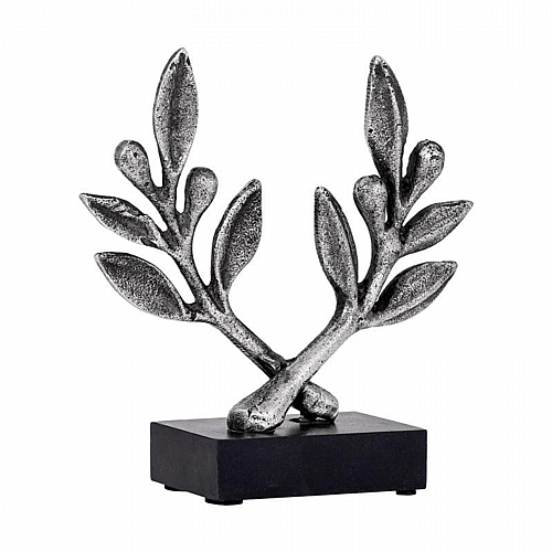 ΜΕΤΑΛΛΙΚΟ ΔΙΑΚΟΣΜΗΤΙΚΟ ΦΥΛΛΟ Fylliana FL76902 ΑΣΗΜΙ ΑΝΤΙΚΕ ΧΡΩΜΑ 18x6x18εκ