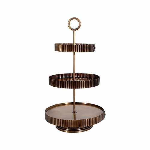 ΜΕΤΑΛΛΙΚΟΣ ΣΤΡΟΓΓΥΛΟΣ ΤΡΙΟΡΟΦΟΣ ΔΙΣΚΟΣ Fylliana FL25198 ΜΠΡΟΝΖΕ ΧΡΩΜΑ 28x51εκ