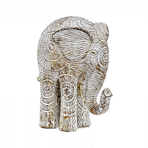 ΕΠΙΤΡΑΠΕΖΙΟ ΔΙΑΚΟΣΜΗΤΙΚΟ ΕΛΕΦΑΝΤΑΣ Fylliana FL404 ΧΡΥΣΟ-ΛΕΥΚΟ ΑΝΤΙΚΕ ΧΡΩΜΑ 15x9x19εκ