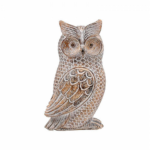 ΕΠΙΤΡΑΠΕΖΙΟ ΔΙΑΚΟΣΜΗΤΙΚΟ ΚΟΥΚΟΥΒΑΓΙΑ Fylliana FL21361 ΦΥΣΙΚΟ ΚΑΦΕ ΜΕ ΛΕΥΚΗ ΠΑΤΙΝΑ ΧΡΩΜΑ 9x8x15εκ