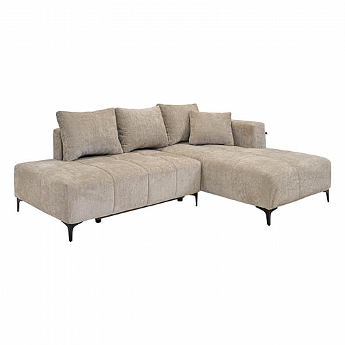 ΚΑΝΑΠΕΣ ΚΡΕΒΑΤΙ Fylliana Jasper ΔΕΞΙΑ ΓΩΝΙΑ ΜΠΕΖ ΥΦΑΣΜΑ 255x170x90εκ