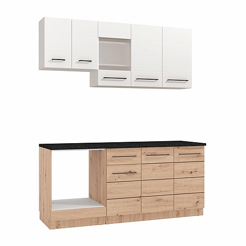 ΣΥΝΘΕΣΗ ΚΟΥΖΙΝΑΣ SAVONA 180 ARTISAN OAK/ΛΕΥΚΟ 180x57x200εκ