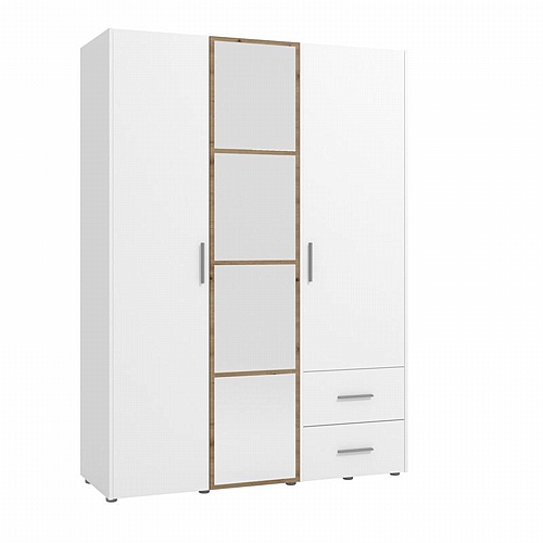 ΝΤΟΥΛΑΠΑ PARNAS 3K2FO III ARTISAN OAK-ΛΕΥΚΟ 149x54x208εκ