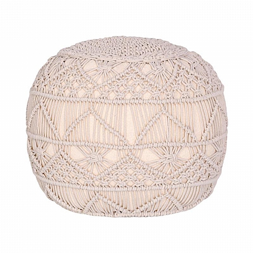 ΔΙΑΚΟΣΜΗΤΙΚΟ ΠΟΥΦ ΜΑΚΡΑΜΕ Fylliana ΦΥΣΙΚΟ ΧΡΩΜΑ 45x45x40εκ