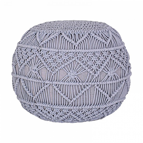 ΔΙΑΚΟΣΜΗΤΙΚΟ ΠΟΥΦ ΜΑΚΡΑΜΕ Fylliana ΑΝΟΙΧΤΟ ΓΚΡΙ ΧΡΩΜΑ 45x45x40εκ