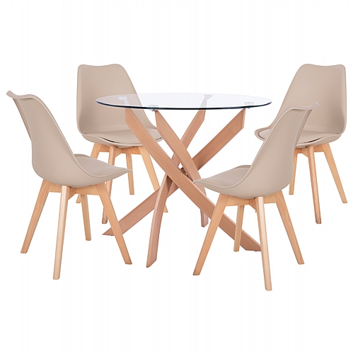 ΣΕΤ ΤΡΑΠΕΖΑΡΙΑΣ 5ΤΜΧ ΤΡΑΠΕΖΙ Φ90X74 & 4 ΚΑΡΕΚΛΕΣ ΚΑΠΟΥΤΣΙΝΟ FB911693.25