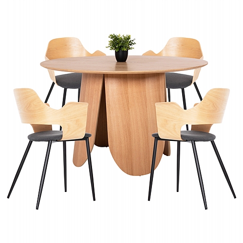 ΣΕΤ ΤΡΑΠΕΖΑΡΙΑ ΕΣΩΤ. ΧΩΡΟΥ 5ΤΜΧ FB911972 ΤΡΑΠΕΖΙ FB99612.01 & 4 ΚΑΡΕΚΛΕΣ FB99616.02(ΟΑΚ-ΓΚΡΙ)