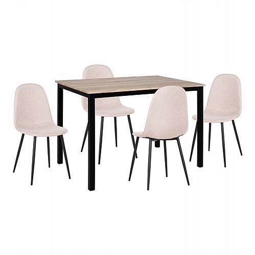 ΣΕΤ ΤΡΑΠΕΖΑΡΙΑΣ 5ΤΜΧ FB921114 ΤΡΑΠΕΖΙ & 4 ΚΑΡΕΚΛΕΣ ΥΦΑΣΜΑ ΜΠΕΖ